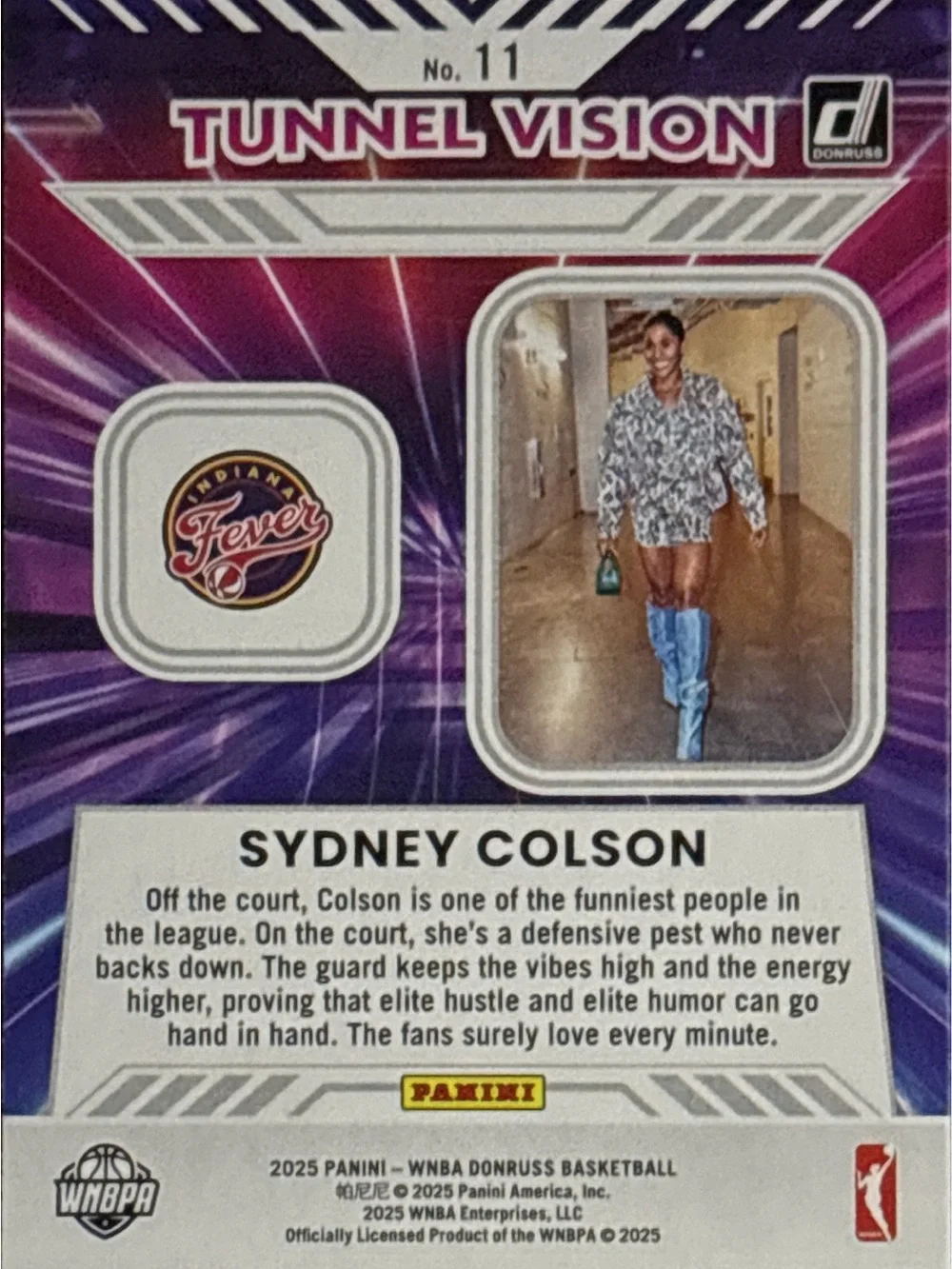 Panini Donruss Tunnel Vision Sydney Colson Basketball Trading Card